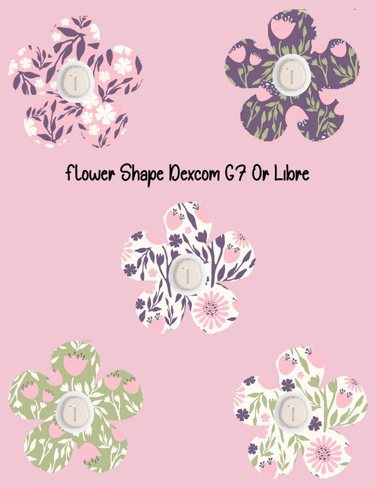Floral Dexcom CGM Cover Patches, Flower Shape, Style Pack