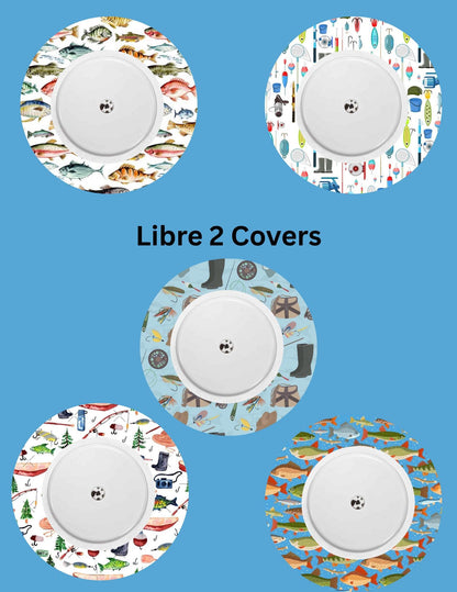 Fishing Theme CGM Stickers | Dexcom G7, Libre 2/3, G6 Cover Patches (5-Pack)