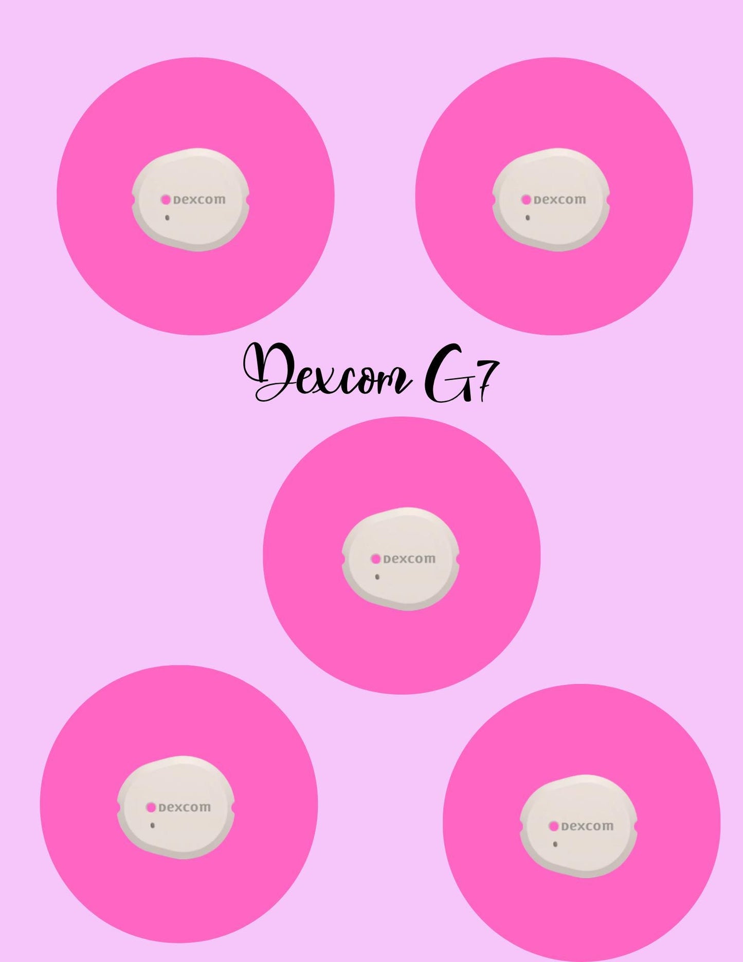 Barbie Inspired Dexcom G7/Libre CGM Cover Patches - Pink Hearts, Pack of 5