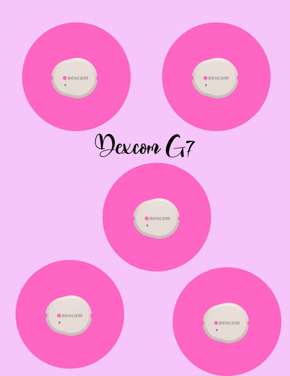 Barbie Inspired Dexcom G7/Libre CGM Cover Patches - Pink Hearts, Pack of 5