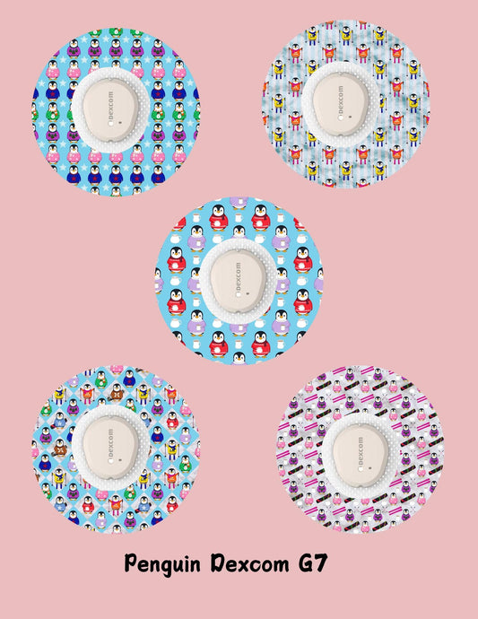 Penguin Dexcom G7, G6, Libre CGM Cover Patches, Style Pack of 5