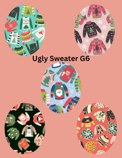 Ugly Sweater CGM Stickers, Christmas Theme, Pack of 5