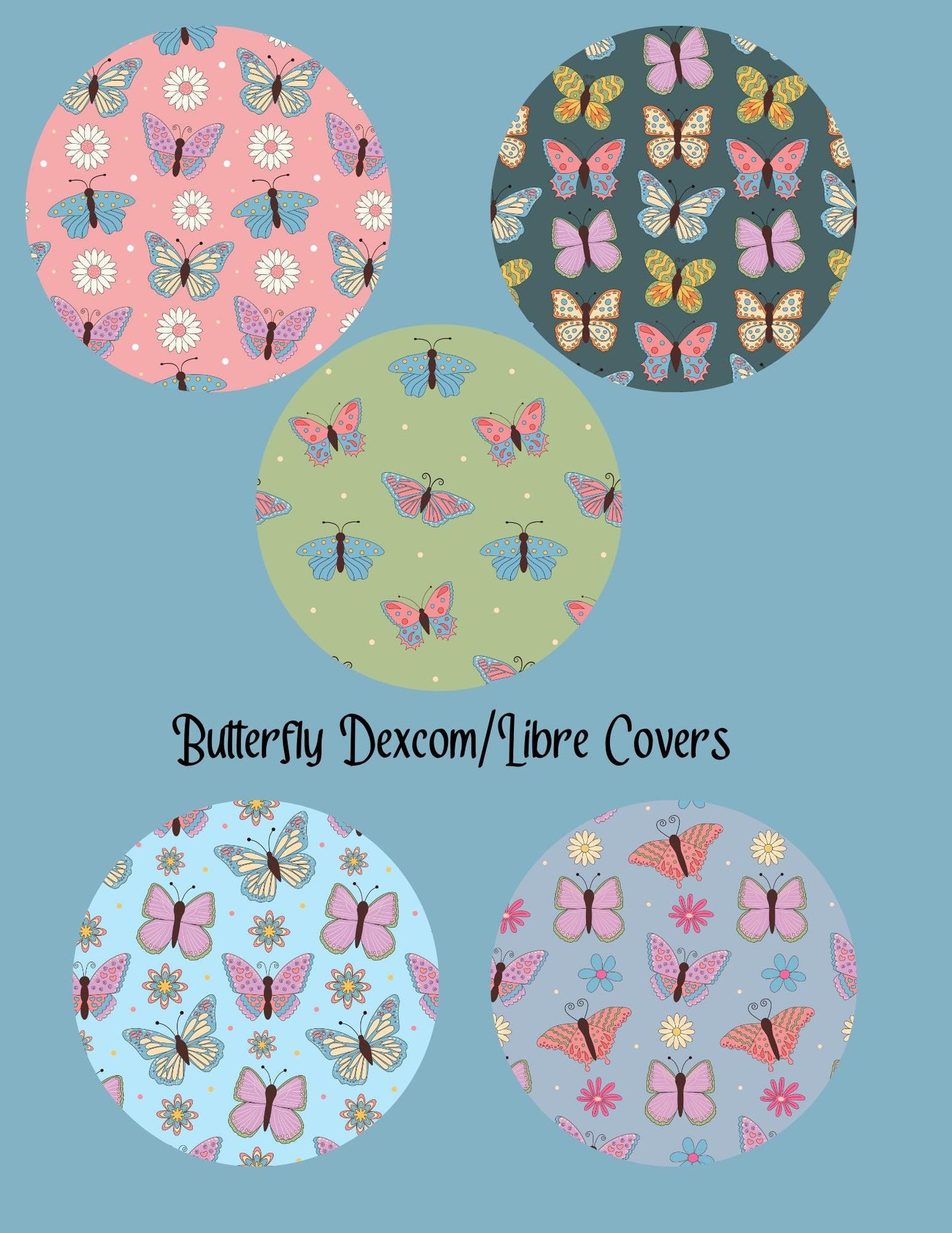 Butterfly CGM Covers: Dexcom G7 G6, Libre 2/3 Style Pack