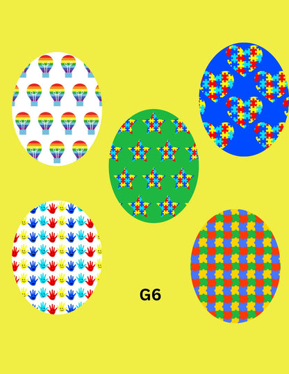 Autism Awareness CGM Patch, Dexcom G7, Libre 3 Cover, Style Pack of 5