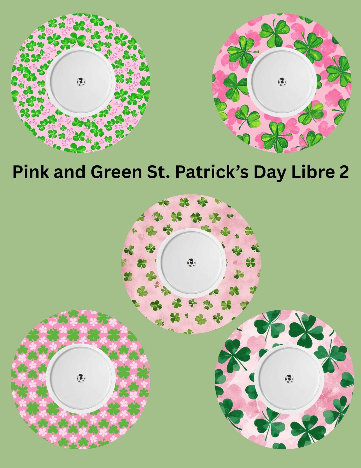 Pink and Green St. Patrick's Day CGM Patches, Dexcom G7, Libre 3, Omnipod Cover, Pack of 5