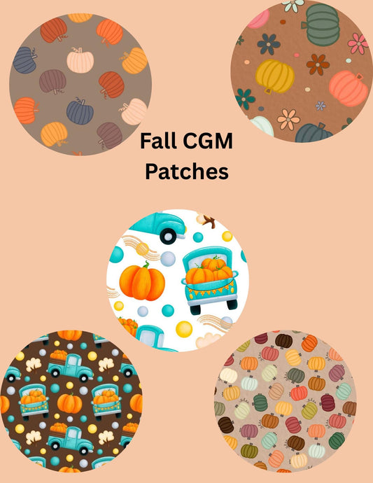 Fall CGM Patches: Dexcom G7/Libre/G6/Omnipod, Style Pack of 5