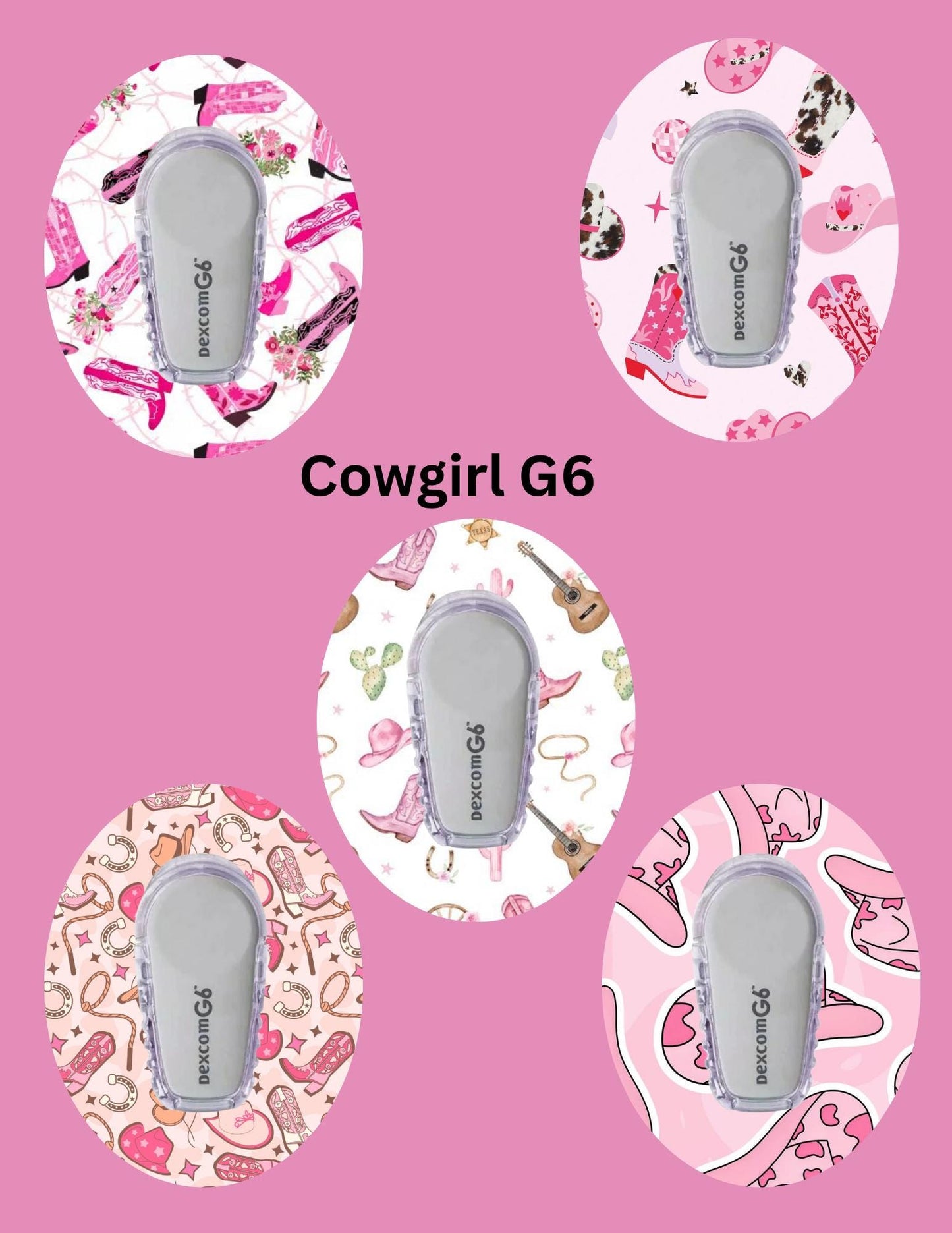 Cowgirl Dexcom G7 CGM Cover Patches, 5-Pack
