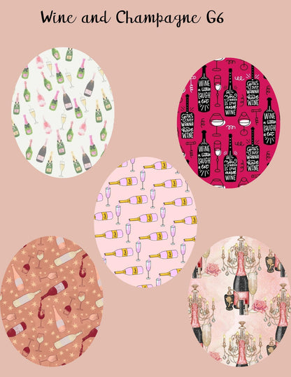 Wine & Champagne Dexcom/Libre Sensor Covers, CGM Adhesive Patches (Set of 5)