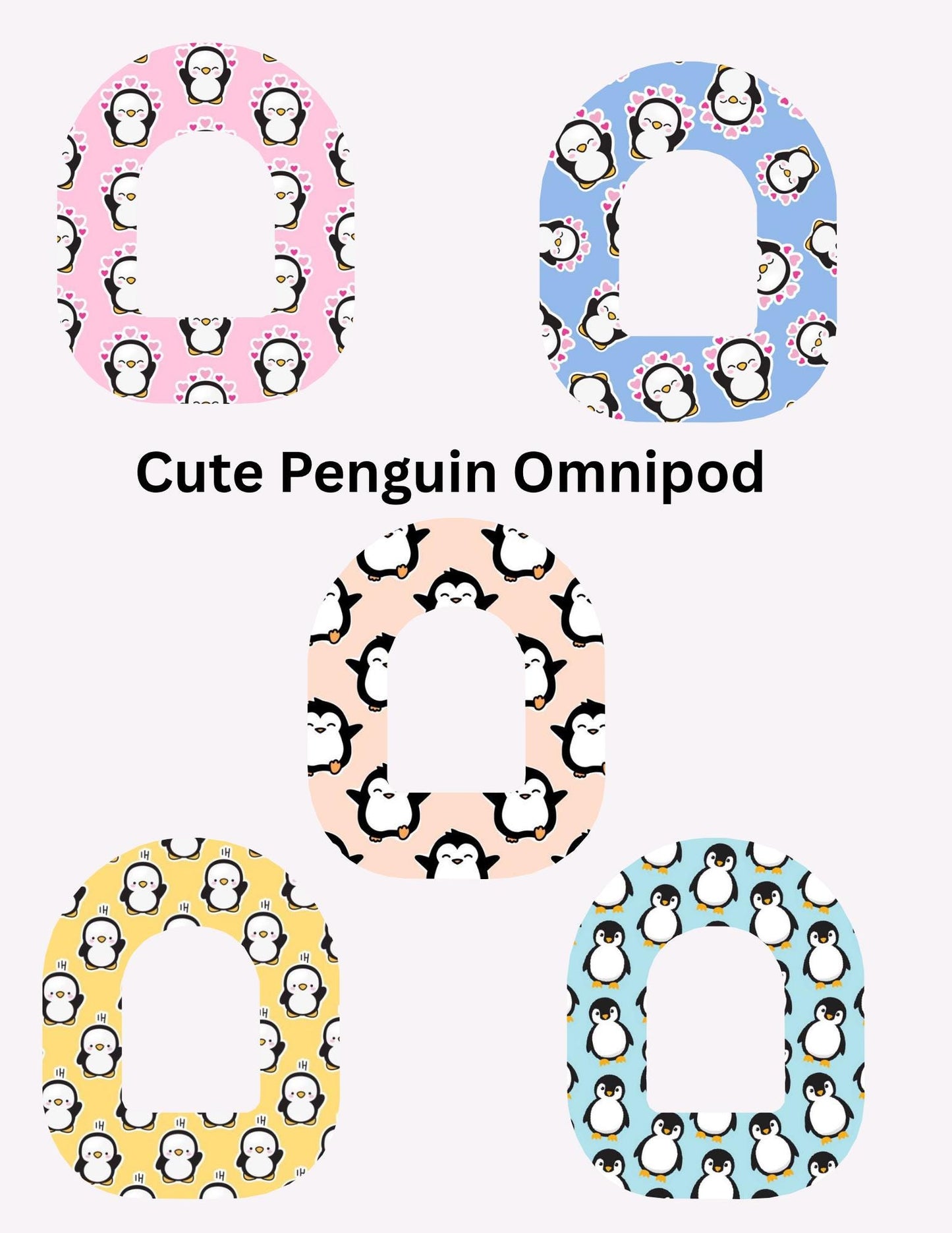 Pastel Penguin CGM Cover: Dexcom, Libre, Omnipod - 5 Pack