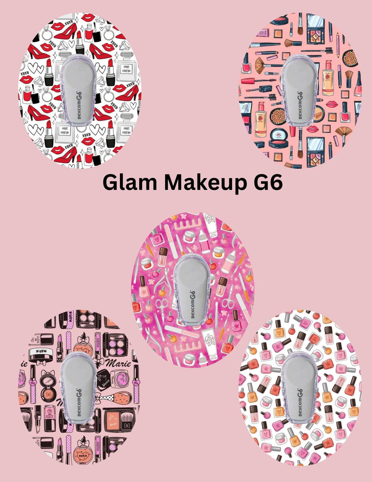 Glam Makeup CGM Patches, Dexcom G7, Libre 3, Omnipod Cover, Pack of 5