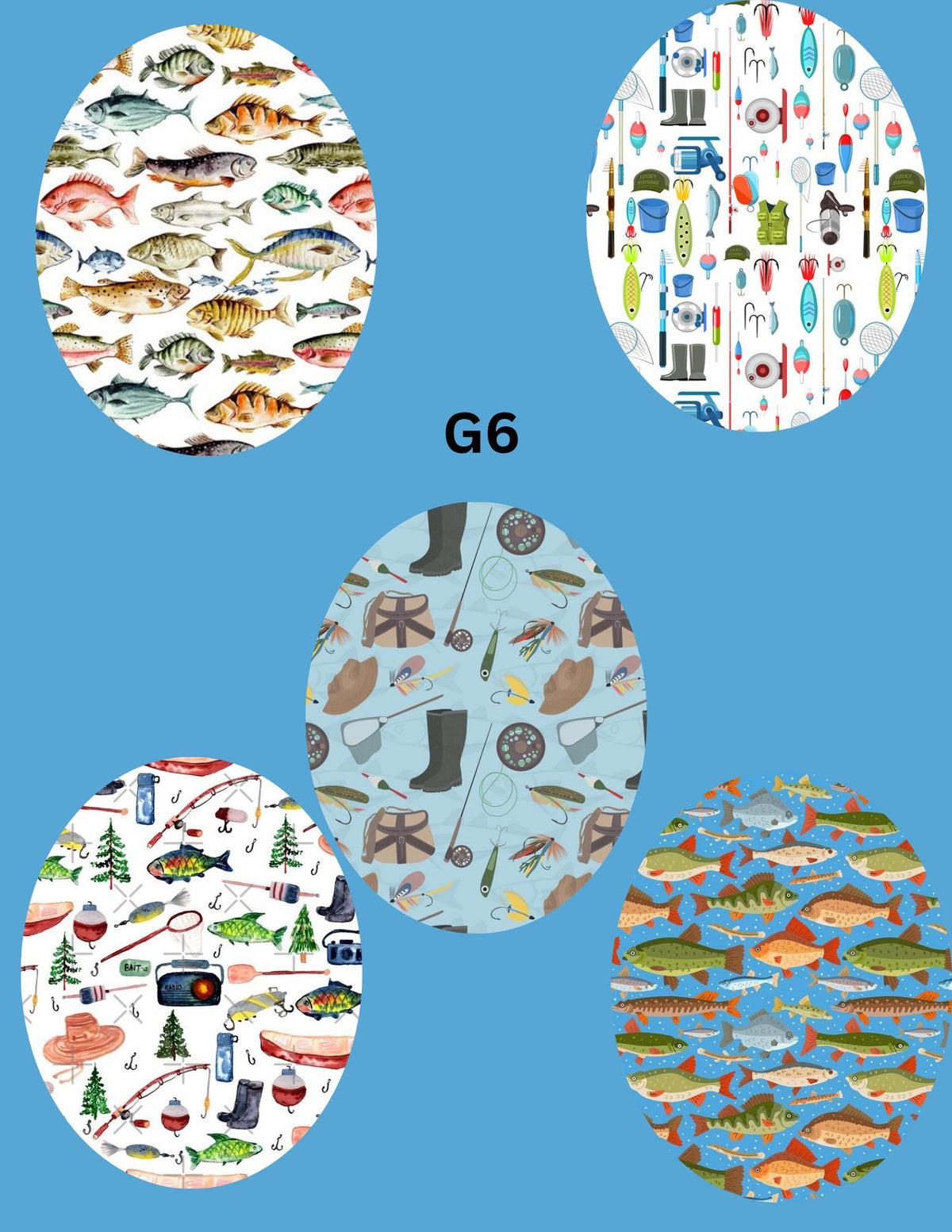 Fishing Theme CGM Stickers | Dexcom G7, Libre 2/3, G6 Cover Patches (5-Pack)