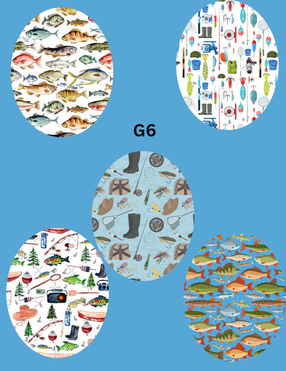 Fishing Theme CGM Stickers | Dexcom G7, Libre 2/3, G6 Cover Patches (5-Pack)