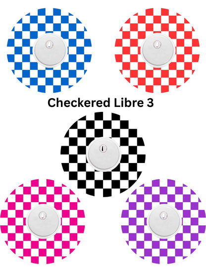 Checkered CGM Patches, Dexcom G7, G6, Libre, Omnipod, 5-Pack