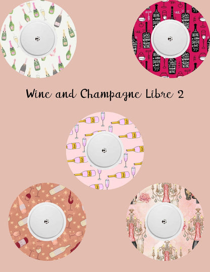 Wine & Champagne Dexcom/Libre Sensor Covers, CGM Adhesive Patches (Set of 5)