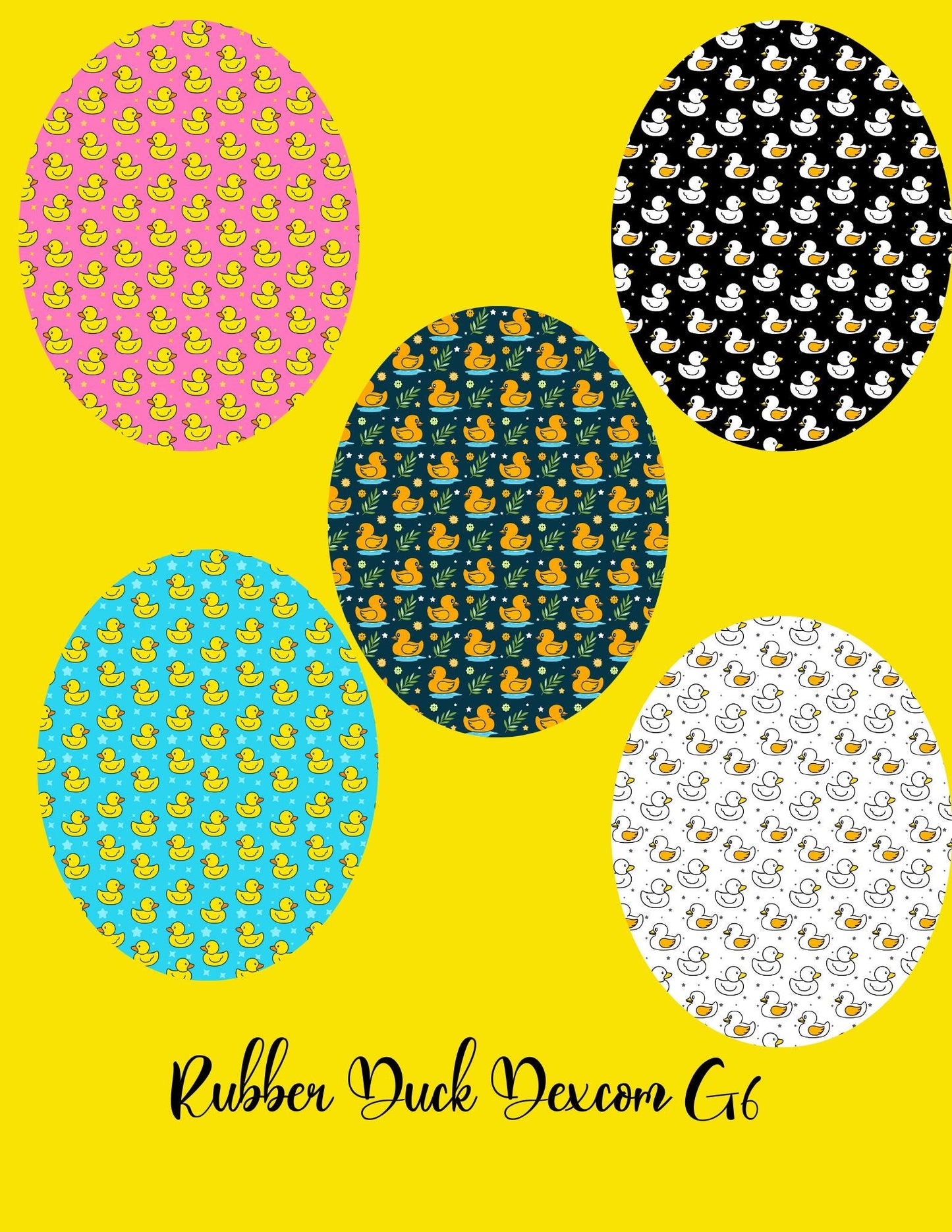 Rubber Duck Dexcom G7, G6, Libre CGM Cover Patches, Pack of 5