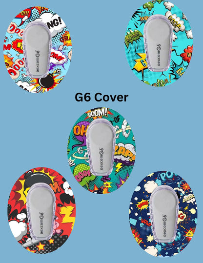 Super Hero CGM Stickers, Dexcom, Libre, SuperSkin, Pack of 5