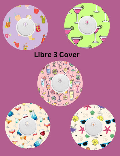 Summer Cocktails CGM Stickers, Dexcom G7, Libre 2/3, Style Pack