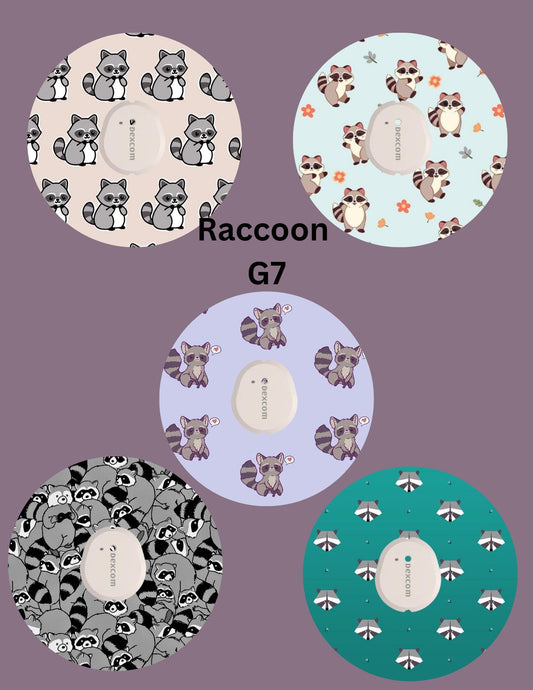 Raccoon Dexcom CGM Covers: G7, G6, Libre, Omnipod - 5 Pack