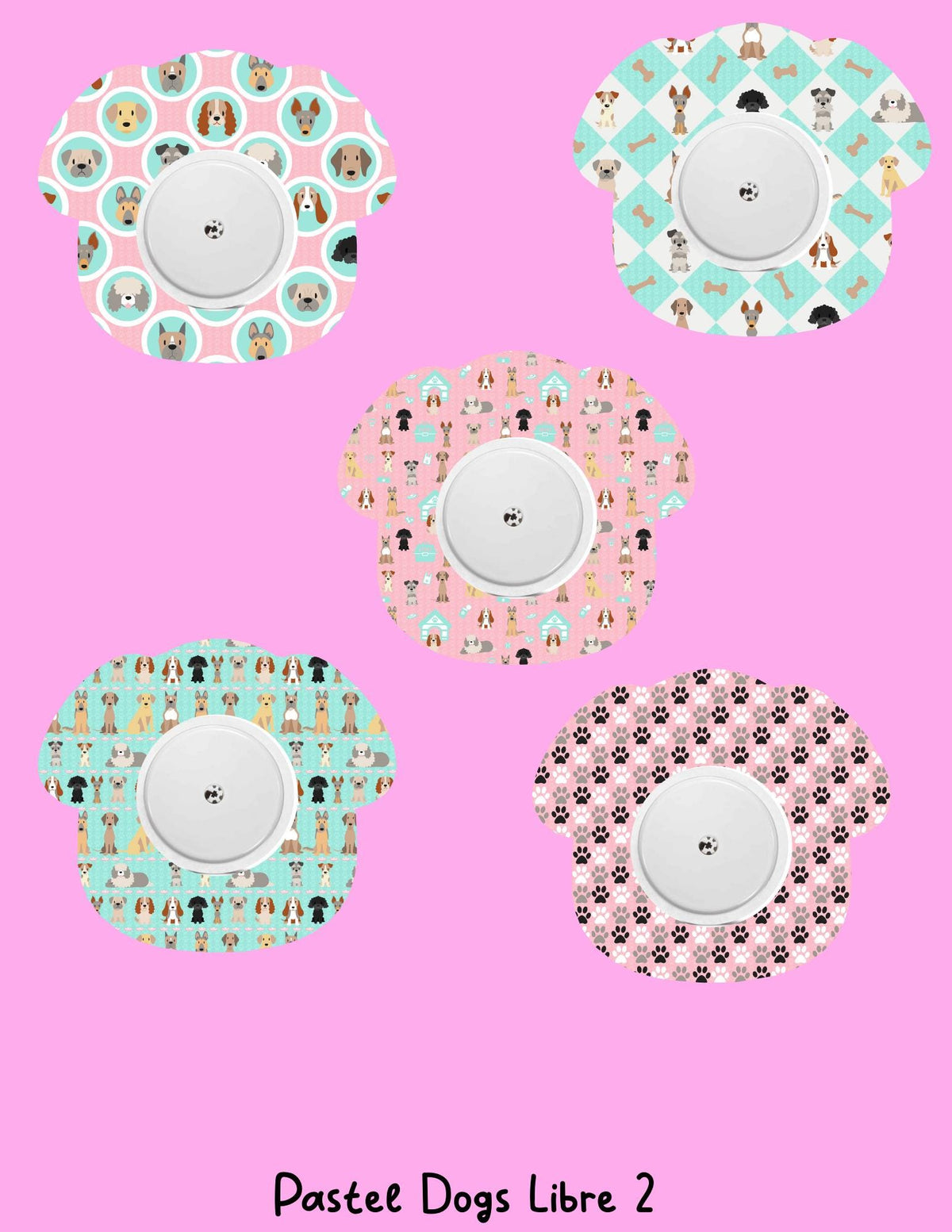 Dog Print CGM Stickers, Dexcom G7 G6, Libre 3 2, Pastel Puppy