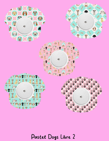 Dog Print CGM Stickers, Dexcom G7 G6, Libre 3 2, Pastel Puppy