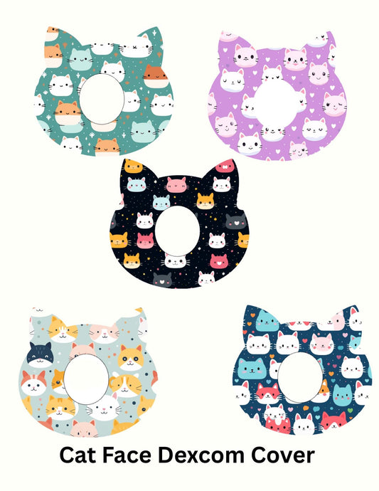 Cat Face Dexcom G7 CGM Patches, Style Pack