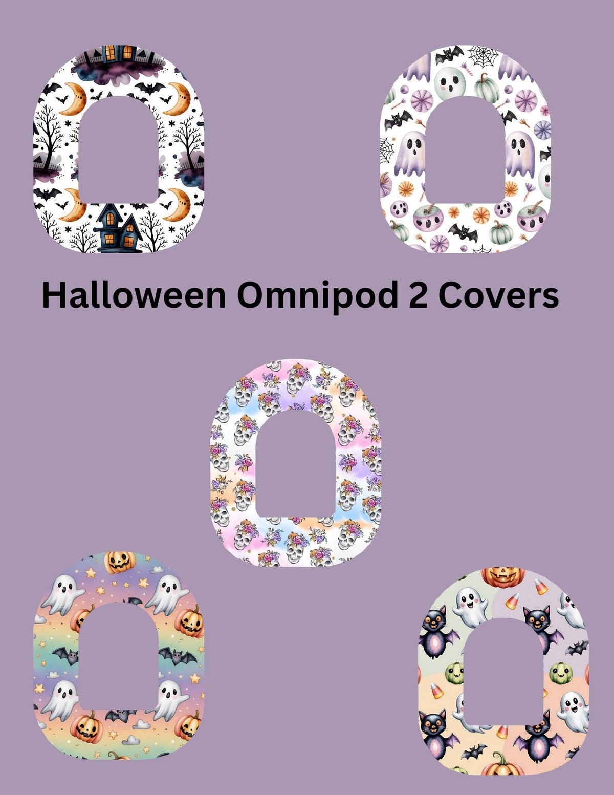 Halloween CGM/Omnipod Cover Patches, Style 5-Pack