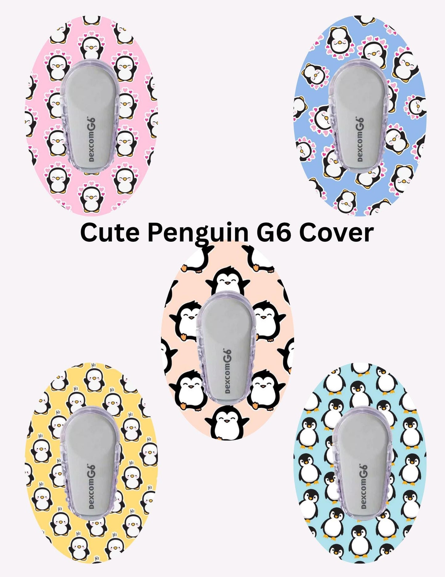 Pastel Penguin CGM Cover: Dexcom, Libre, Omnipod - 5 Pack