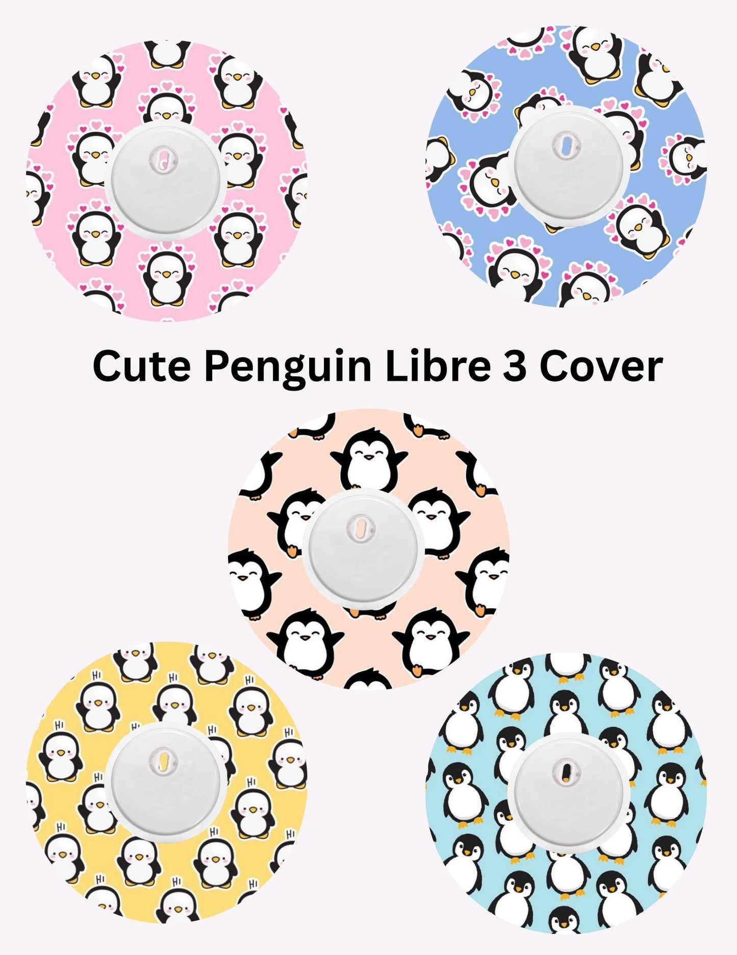 Pastel Penguin CGM Cover: Dexcom, Libre, Omnipod - 5 Pack