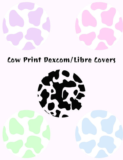 Cow Print CGM Adhesive Patches, Dexcom G7/G6/Libre, Style Pack