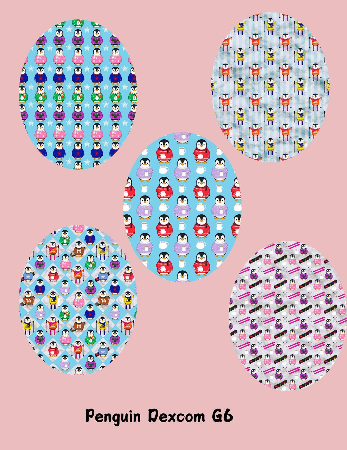 Penguin Dexcom G7, G6, Libre CGM Cover Patches, Style Pack of 5