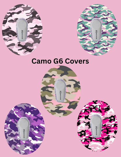 Camo Design CGM Patches, Dexcom G7, Libre 3, Omnipod Cover, Pack of 5