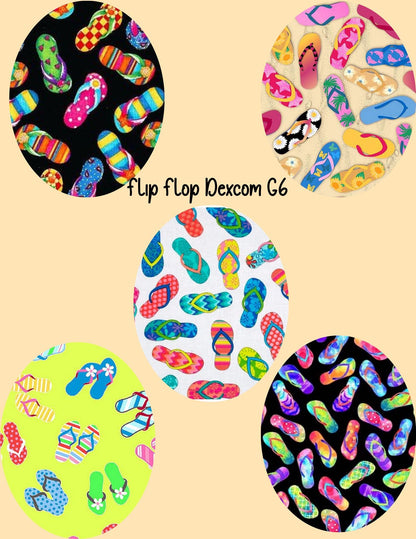 Flip Flop CGM Covers: Dexcom G7 G6, Libre 3 2 Pack of 5