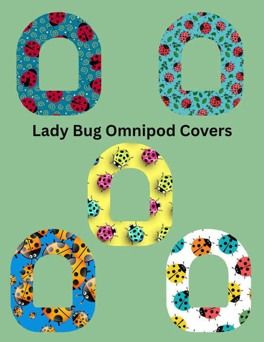 Omnipod Cover Ladybug Theme Style Pack of 5