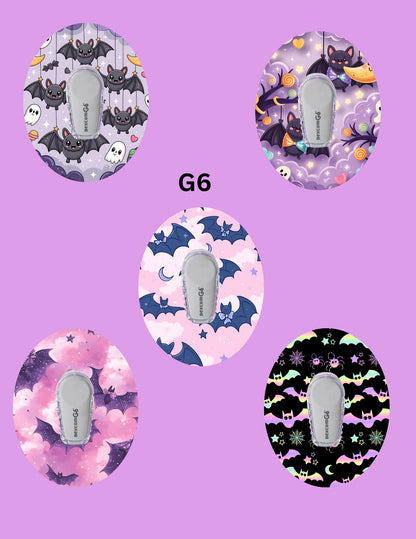 Purple Bats CGM Adhesive Patches, Dexcom G7 G6 Libre Omnipod, Pack of 5
