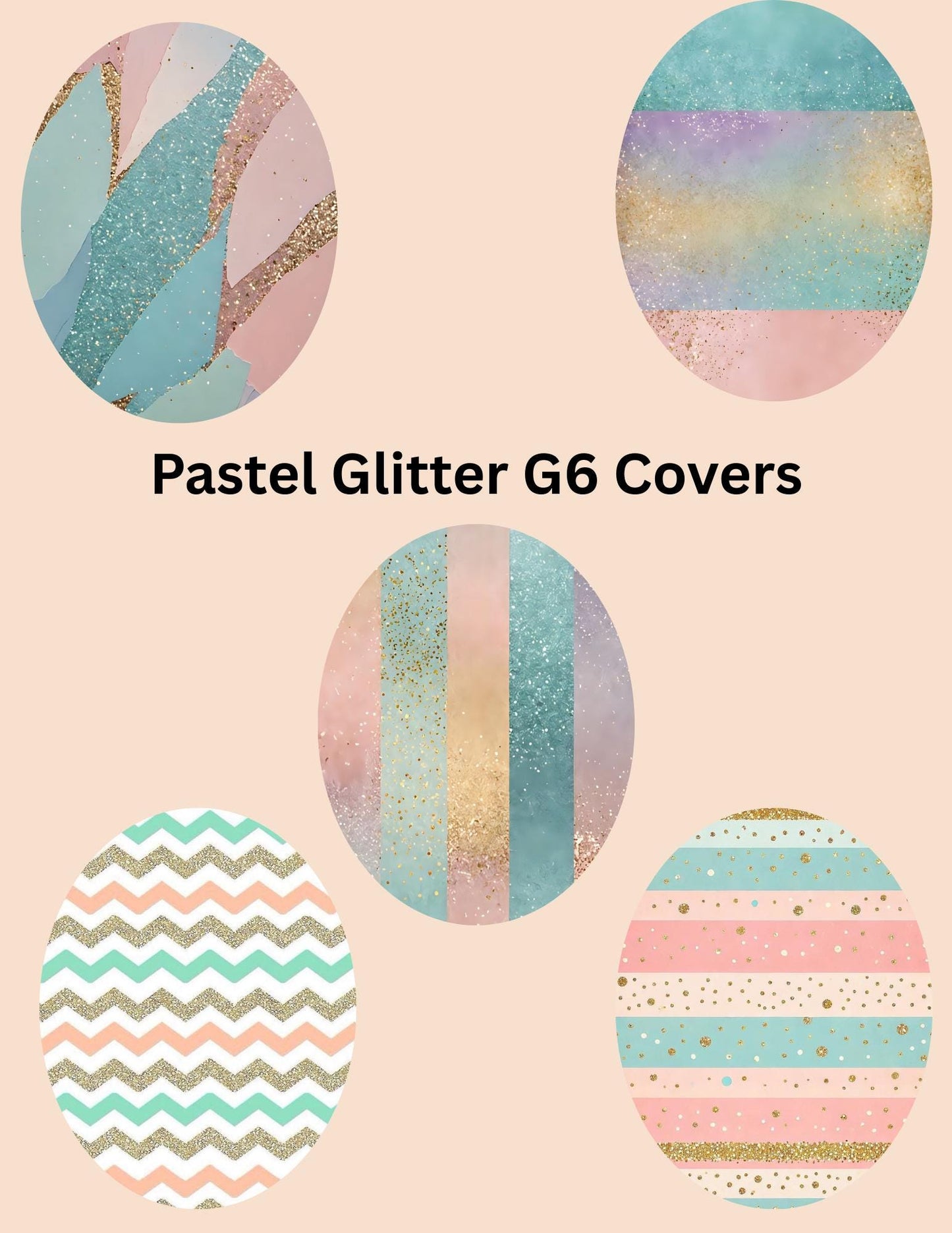 Pastel Glitter CGM Patches, Dexcom G7, Libre 3, Omnipod Cover, Pack of 5