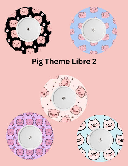 Dexcom G7, G6 Libre 3 Libre 2 CGM Omnipod Cover Patches Cute Pig Themed Pack of 5 With or Without opening