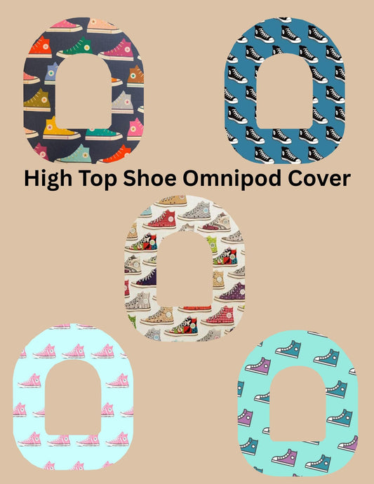 Omnipod Cover High Top Shoe Theme Style Pack of 5