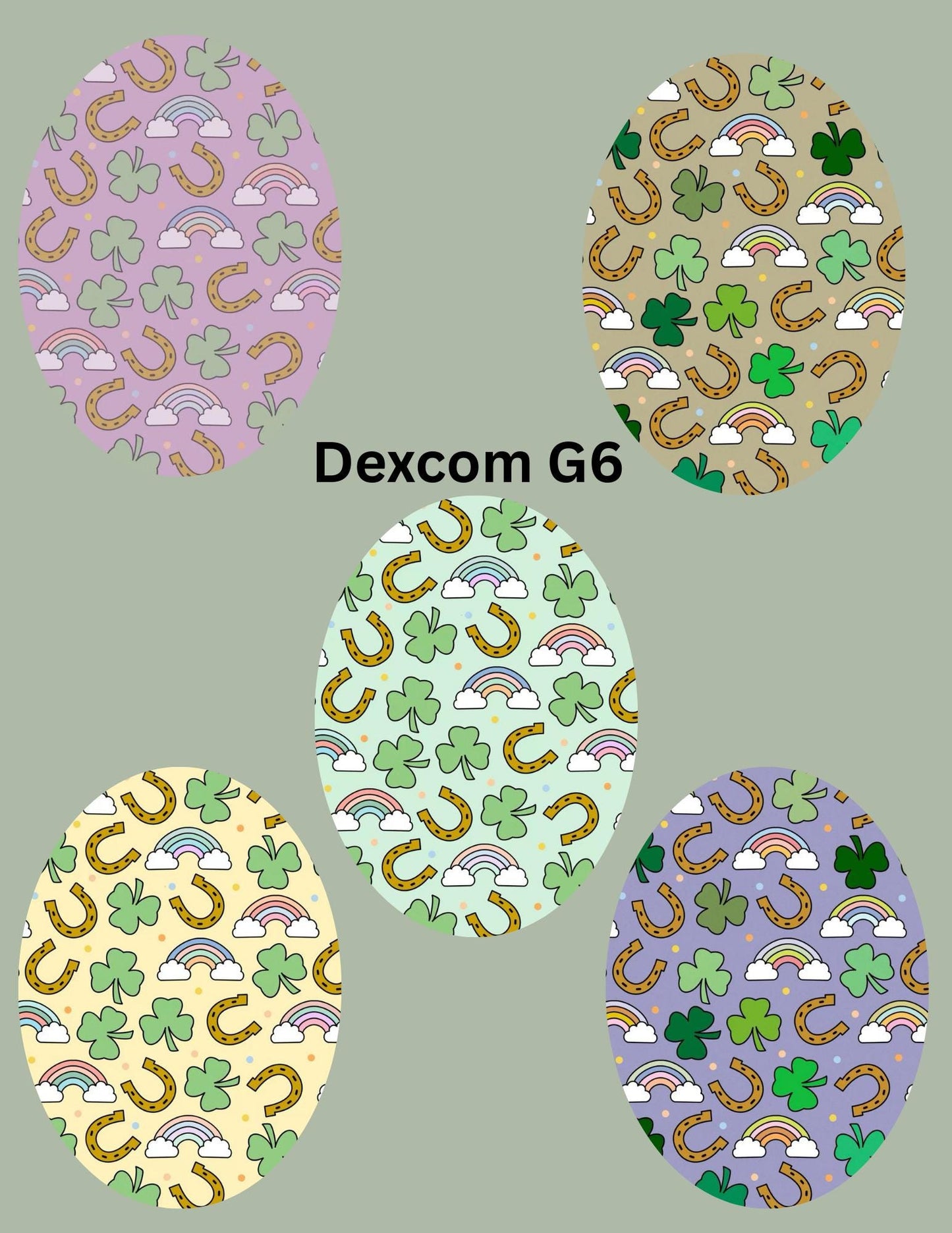 St. Patrick's Day CGM Patches, Dexcom G7 G6 Libre Omnipod Cover (Pack of 5)