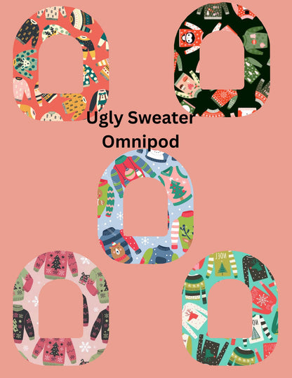 Ugly Sweater CGM Stickers, Christmas Theme, Pack of 5