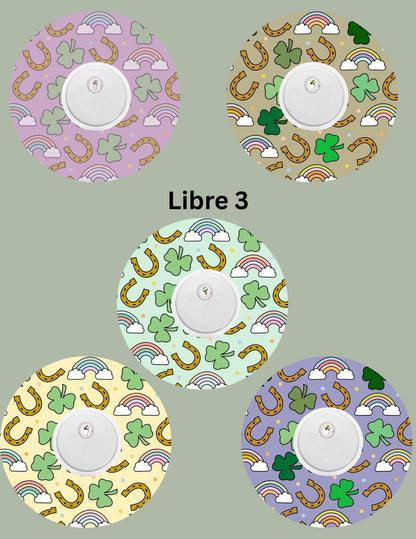 St. Patrick's Day CGM Patches, Dexcom G7 G6 Libre Omnipod Cover (Pack of 5)