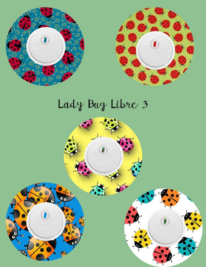 Ladybug Dexcom G7/G6, Libre CGM Cover Patches, Style Pack of 5