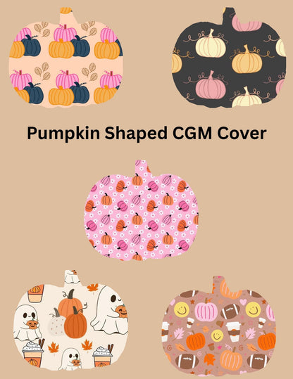 Pumpkin CGM Cover Patches, Dexcom G7, Libre, Halloween Style, 5 Pack