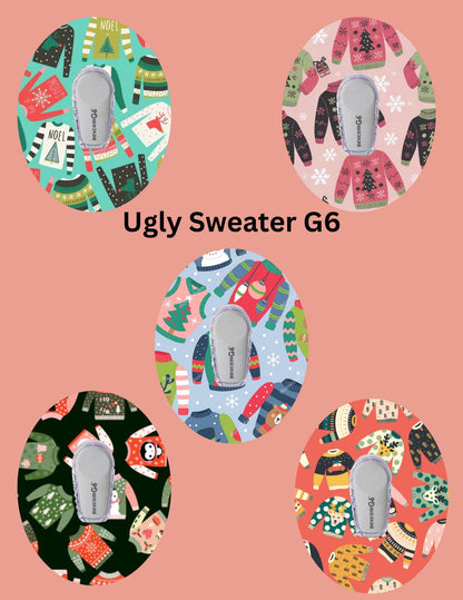 Ugly Sweater CGM Stickers, Christmas Theme, Pack of 5