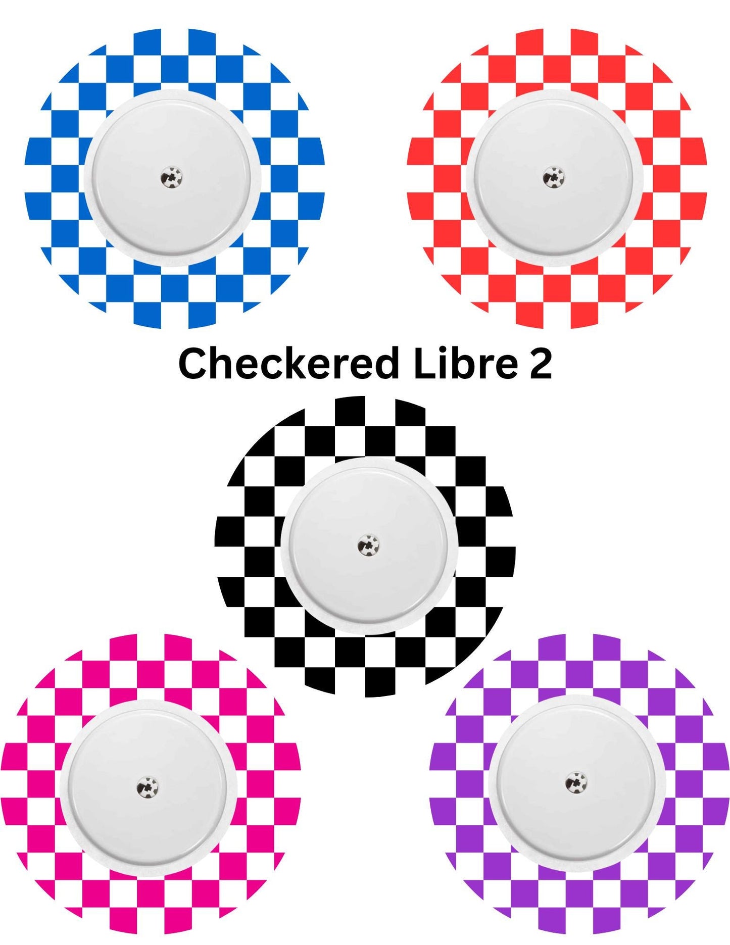 Checkered CGM Patches, Dexcom G7, G6, Libre, Omnipod, 5-Pack