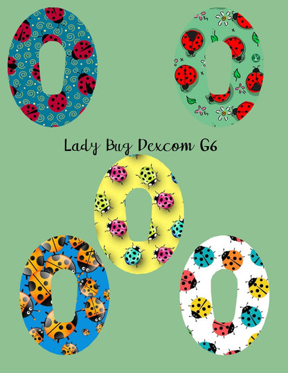 Ladybug Dexcom G7/G6, Libre CGM Cover Patches, Style Pack of 5