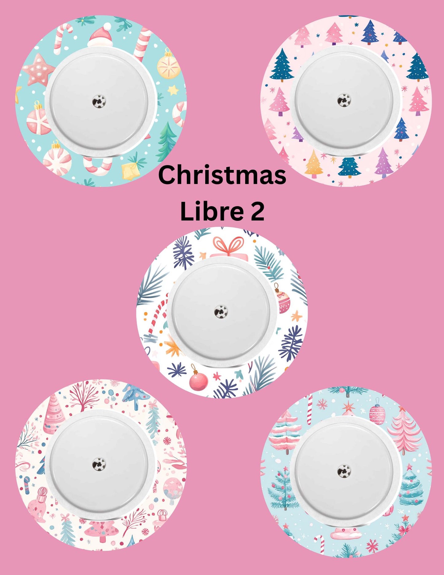Christmas CGM Stickers, Pastel Dexcom G7, Libre 3, Omnipod, Pack of 5