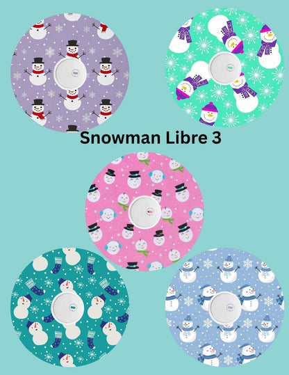 Snowman Dexcom G7 CGM Cover Patches, Themed Pack of 5
