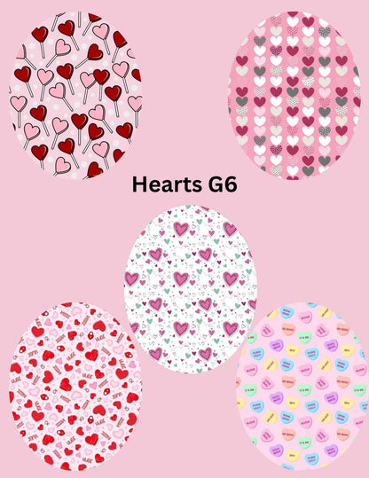 Hearts Valentines Day CGM Patches, Dexcom G7, Libre 3, Omnipod Cover, Pack of 5