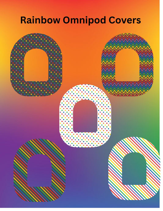 Omnipod Cover Rainbow Themed Style Pack of 5