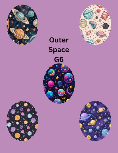 Outer Space CGM Patches: Dexcom G7/Libre/G6/Omnipod, Style Pack of 5